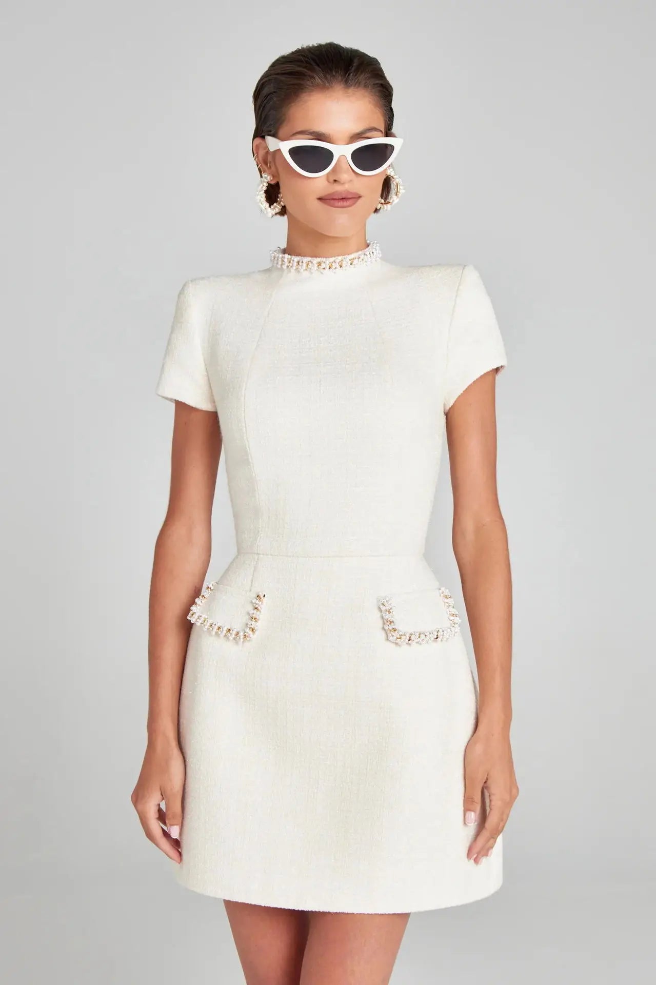 Queeny Diamond kurzärmeliges Minikleid