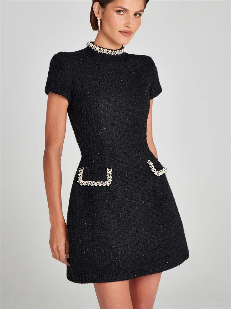 Queeny Diamond kurzärmeliges Minikleid
