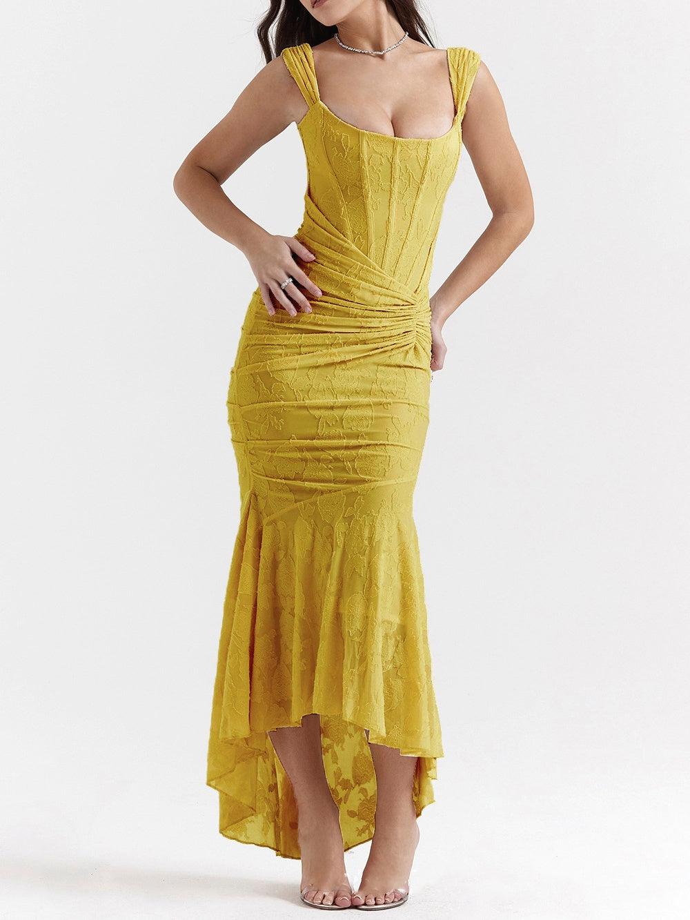 Blaues BlumenMaxi-Kleid