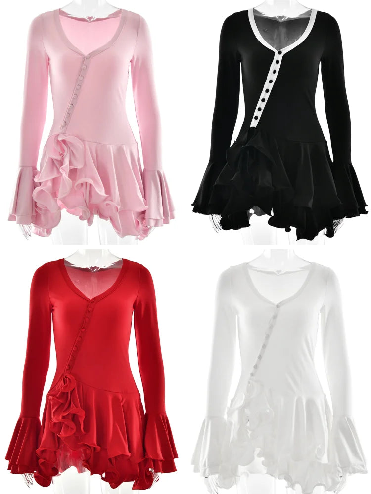 Marbella Rüschen Minikleid