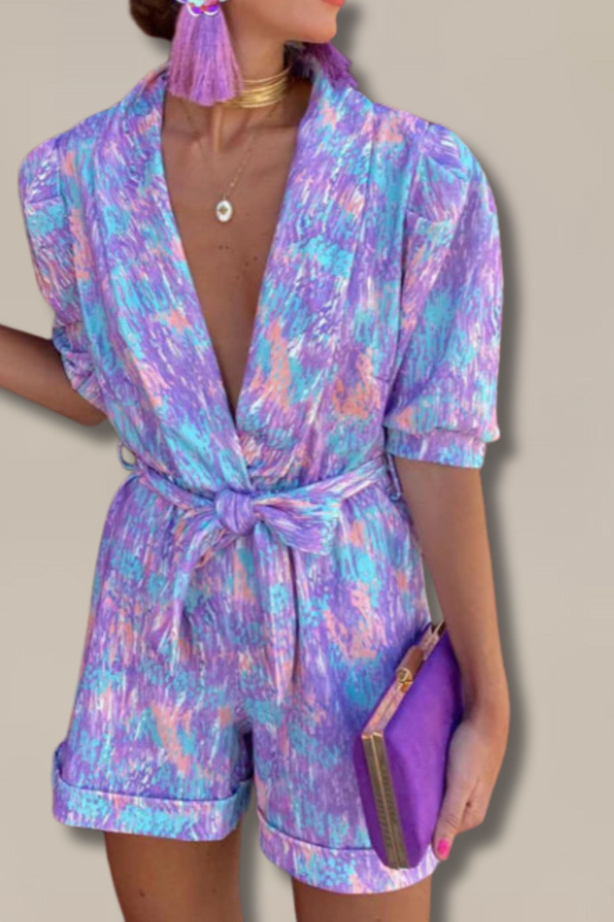 Amelia – Puff Sleeve Tailored Jumpsuit