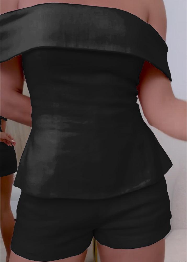 Elegantes zweiteiliges Anzug-Set aus weißer Baumwolle und Leinen für Damen