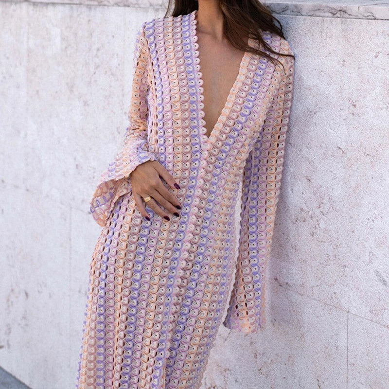 Luna – Flare Sleeve Maxi Dress