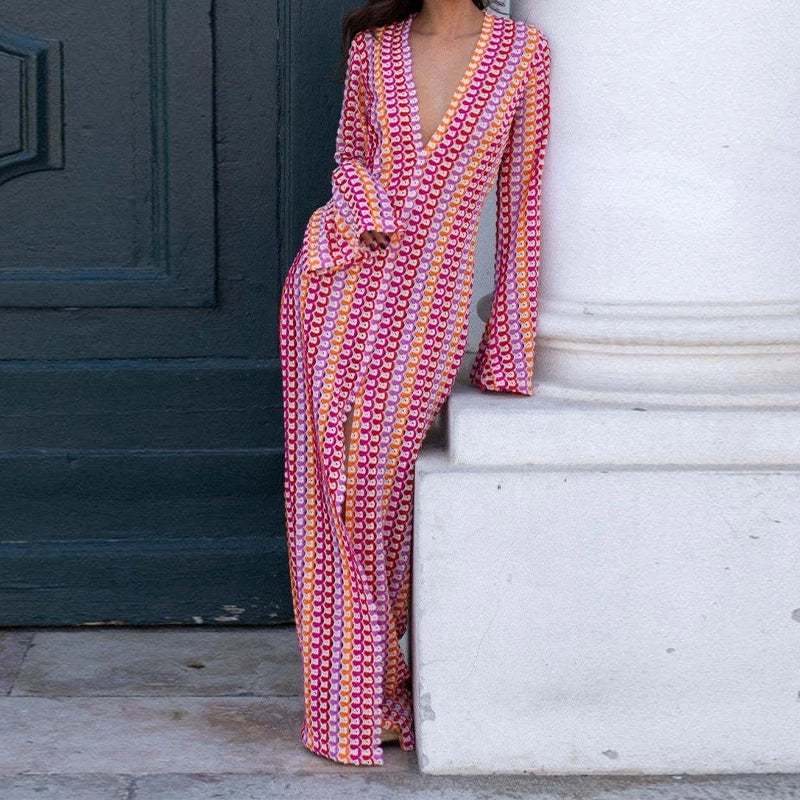 Luna – Flare Sleeve Maxi Dress