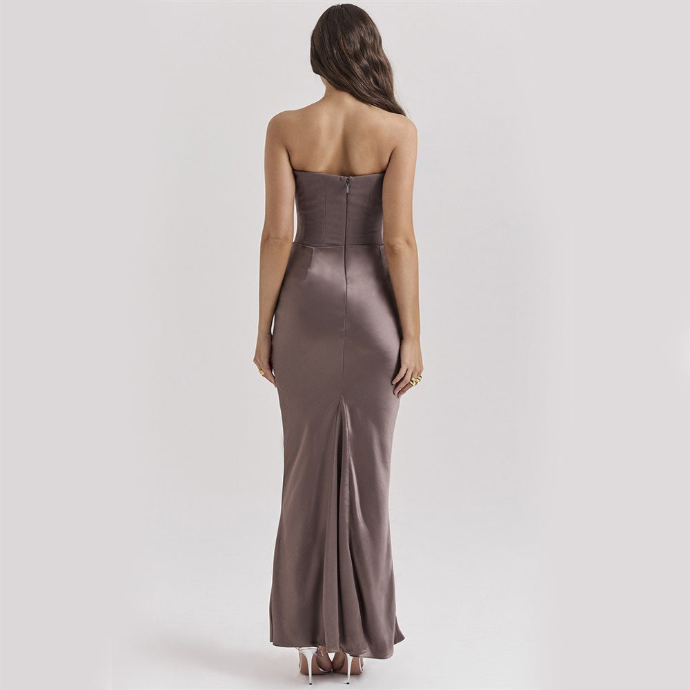 Mira – Rückenfreies Bandeau-Maxikleid