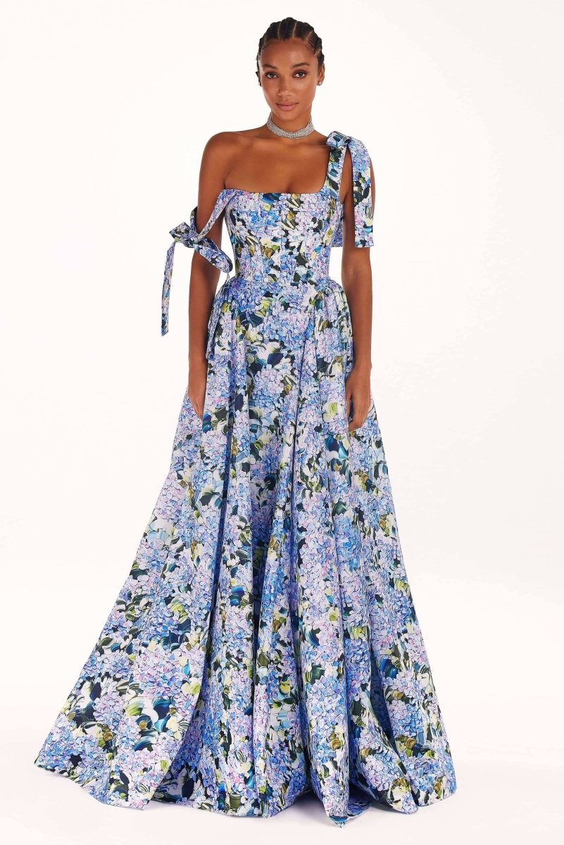 Kacey Hydrangea Print Maxikleid mit Trägern