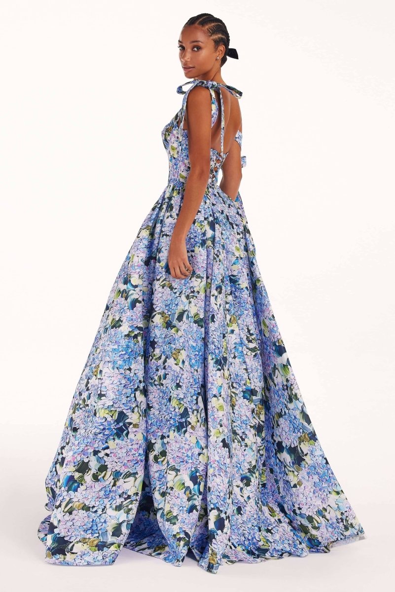 Kacey Hydrangea Print Maxikleid mit Trägern
