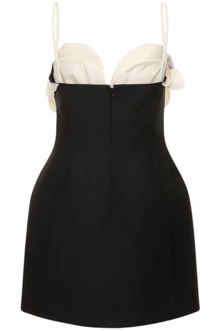 Myrna Blumen Krepp Mini Kleid