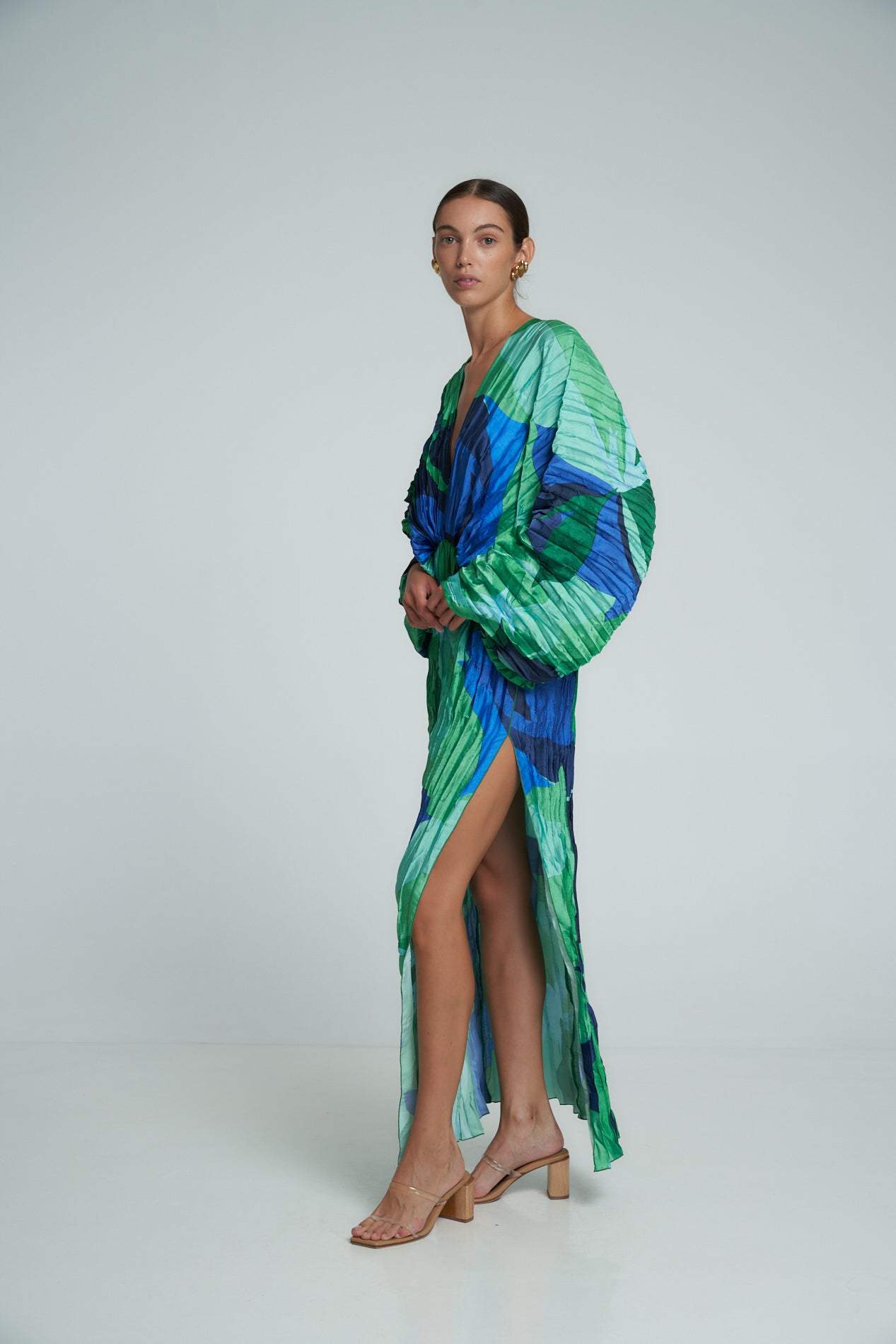 Pamela Gedrucktes Falten-Maxikleid Kaftan