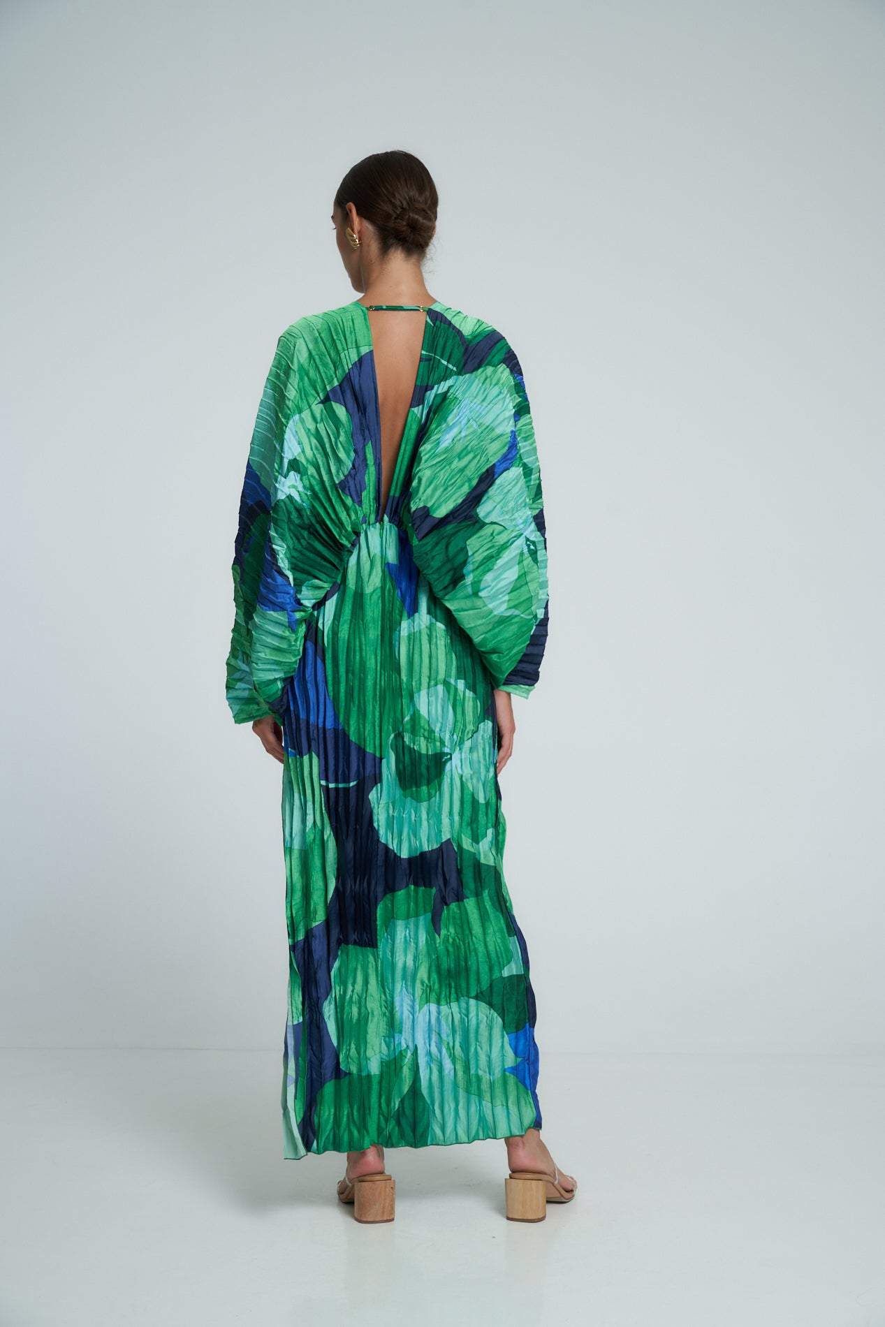 Pamela Gedrucktes Falten-Maxikleid Kaftan