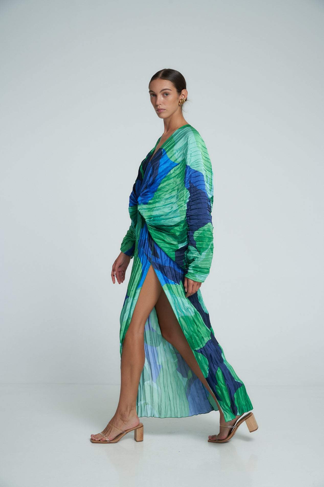Pamela Gedrucktes Falten-Maxikleid Kaftan