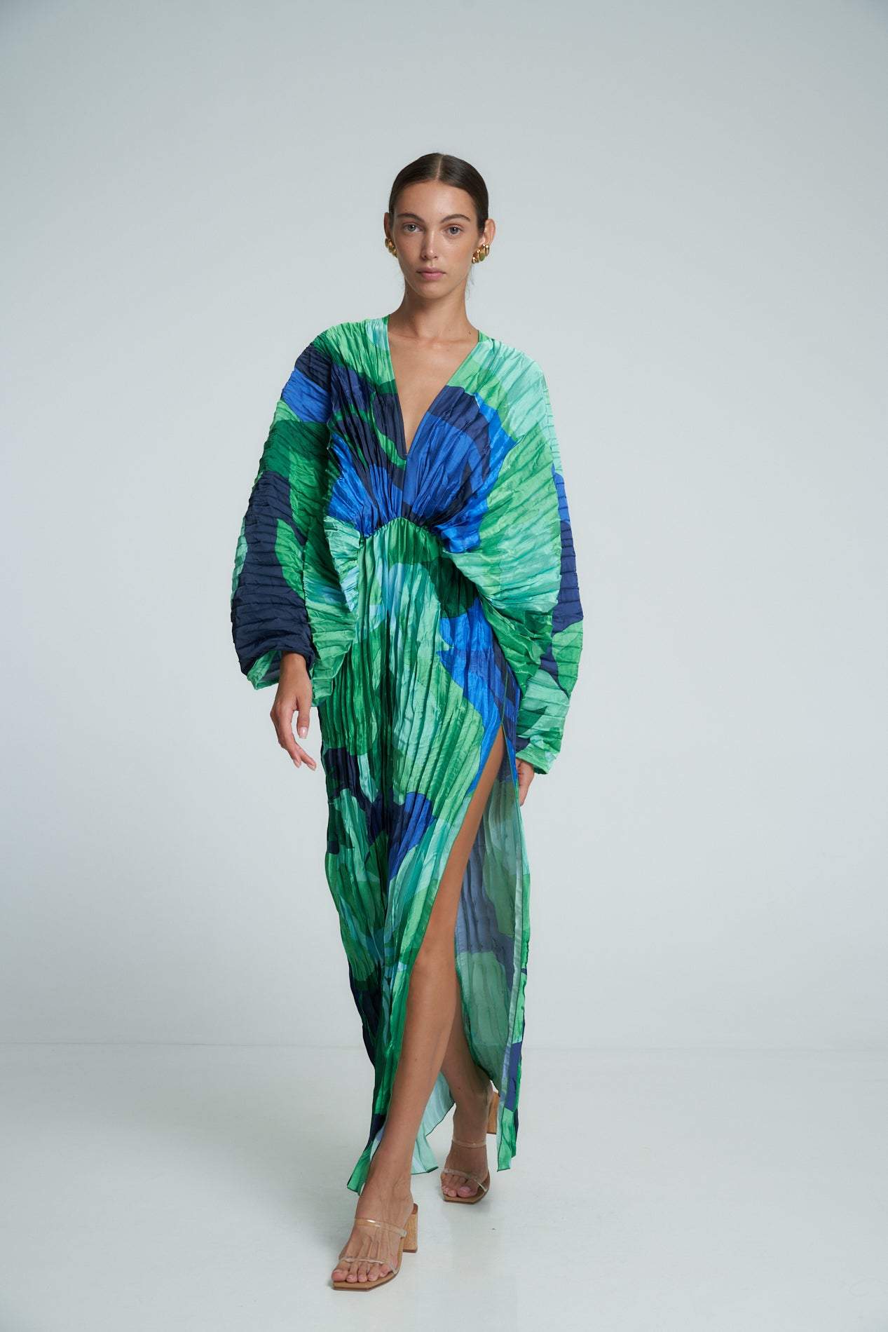 Pamela Gedrucktes Falten-Maxikleid Kaftan
