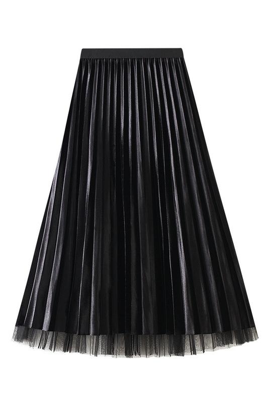 Reversibler zweifacher Faltenrock Midi