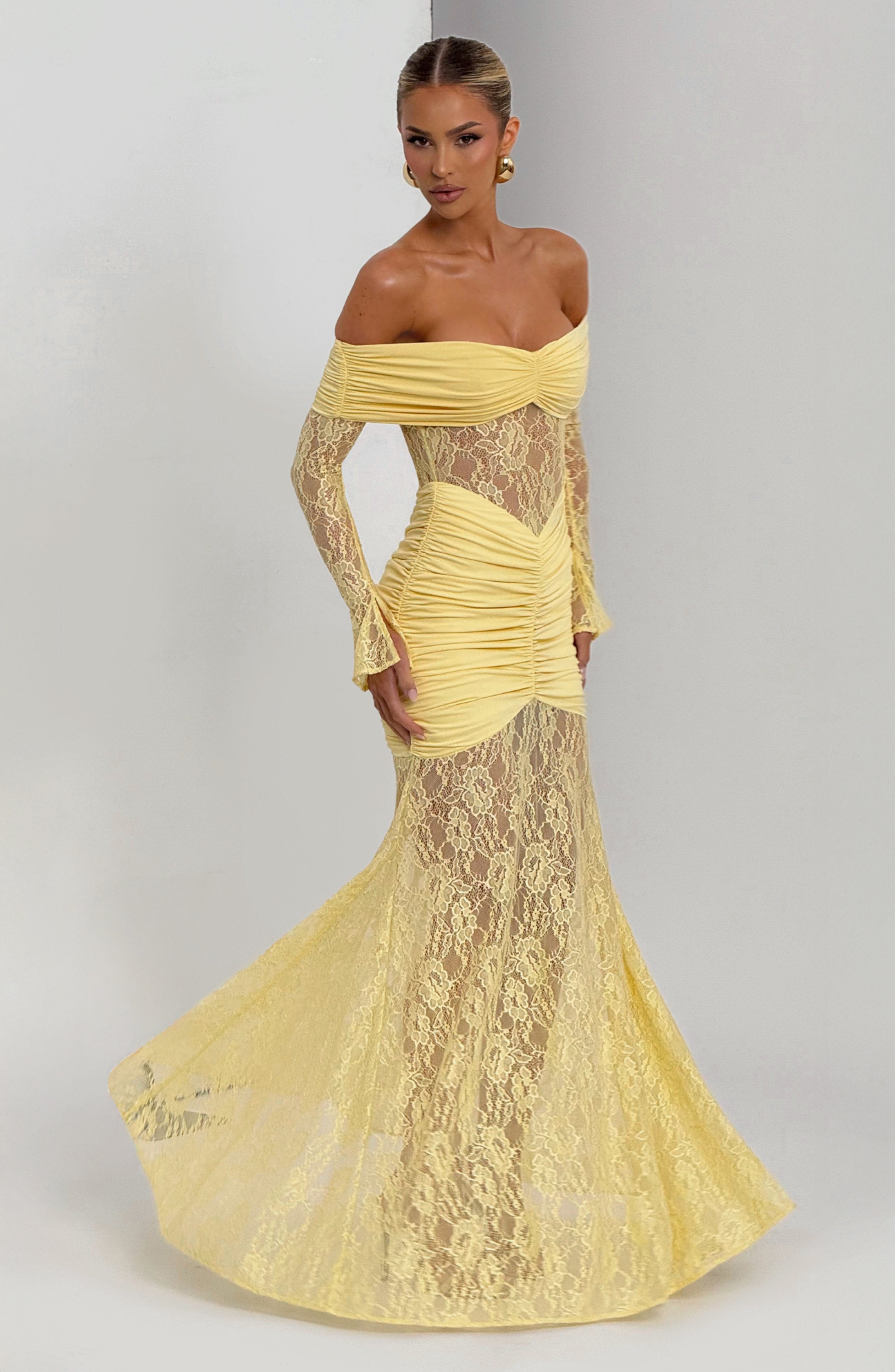 Sauline Maxi Kleid - Zitrone
