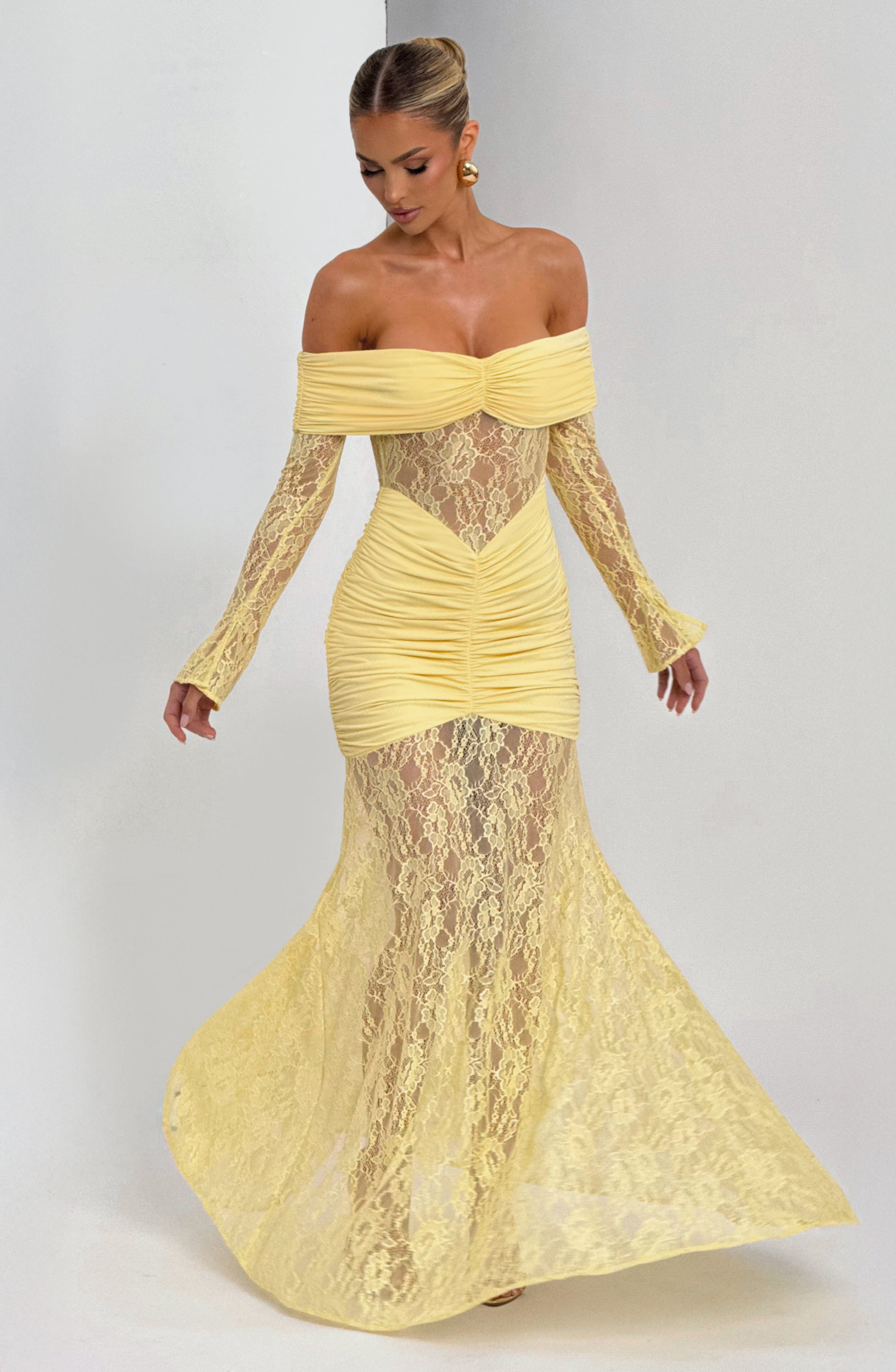Sauline Maxi Kleid - Zitrone