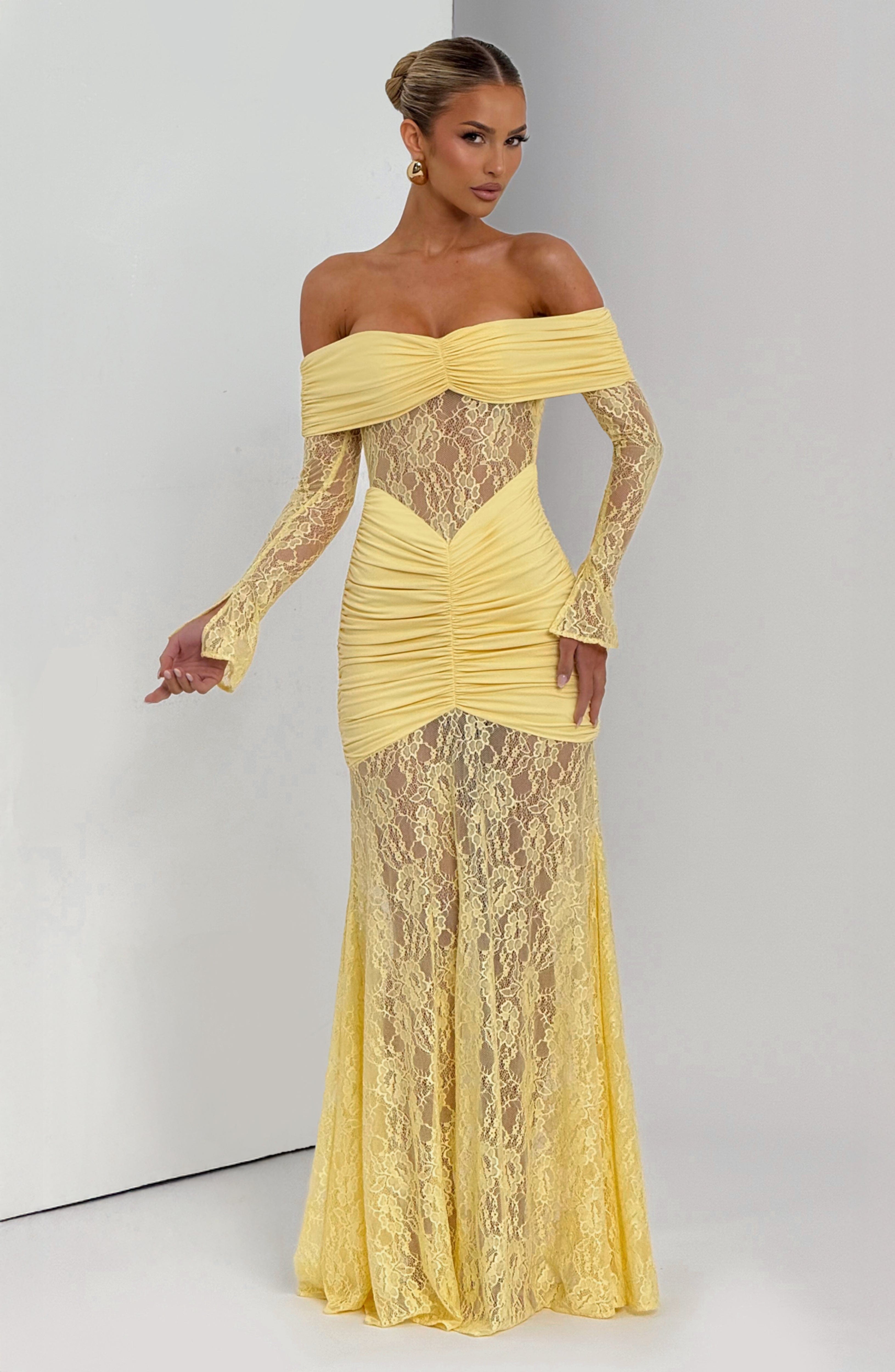 Sauline Maxi Kleid - Zitrone
