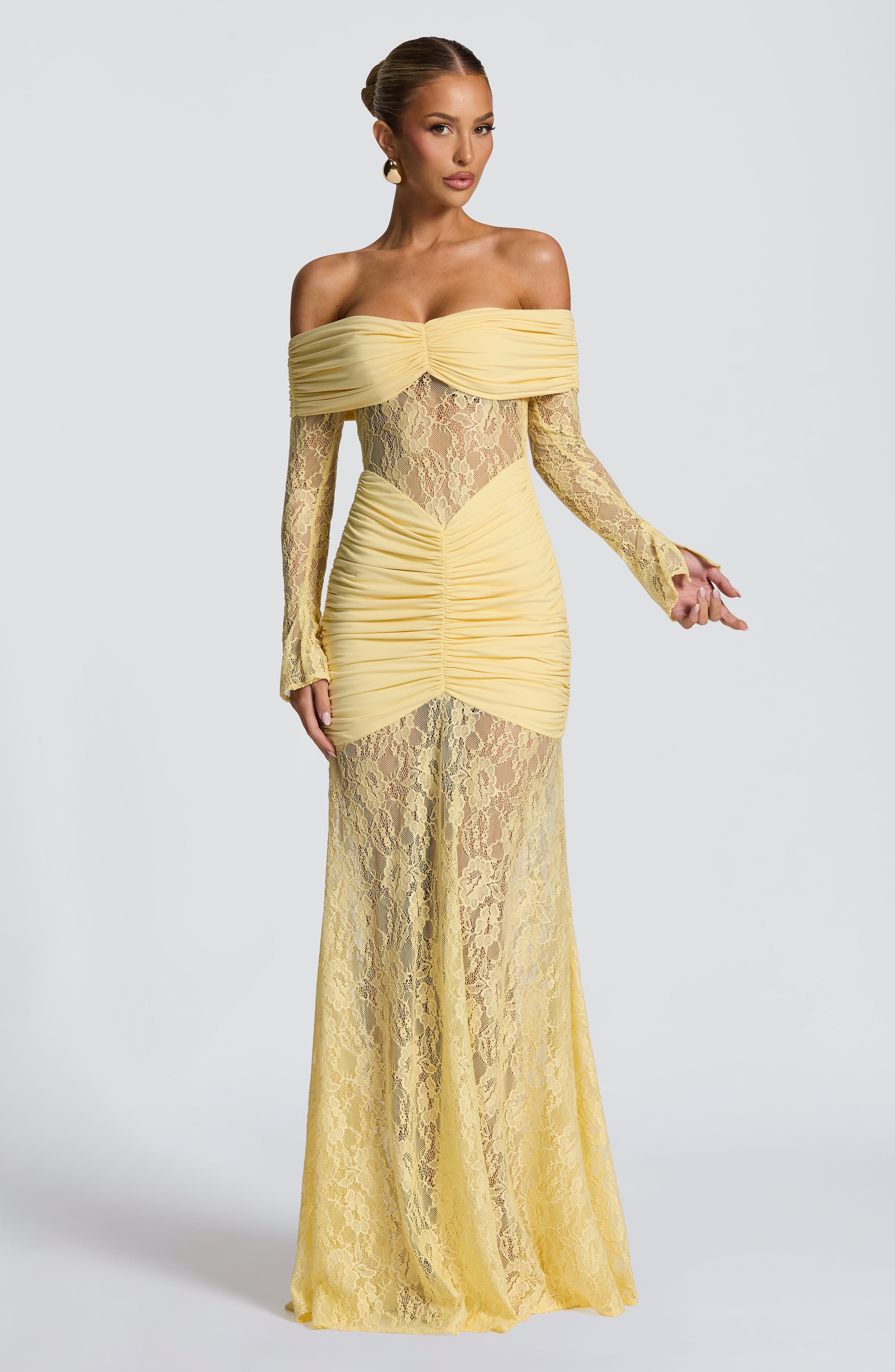 Sauline Maxi Kleid - Zitrone