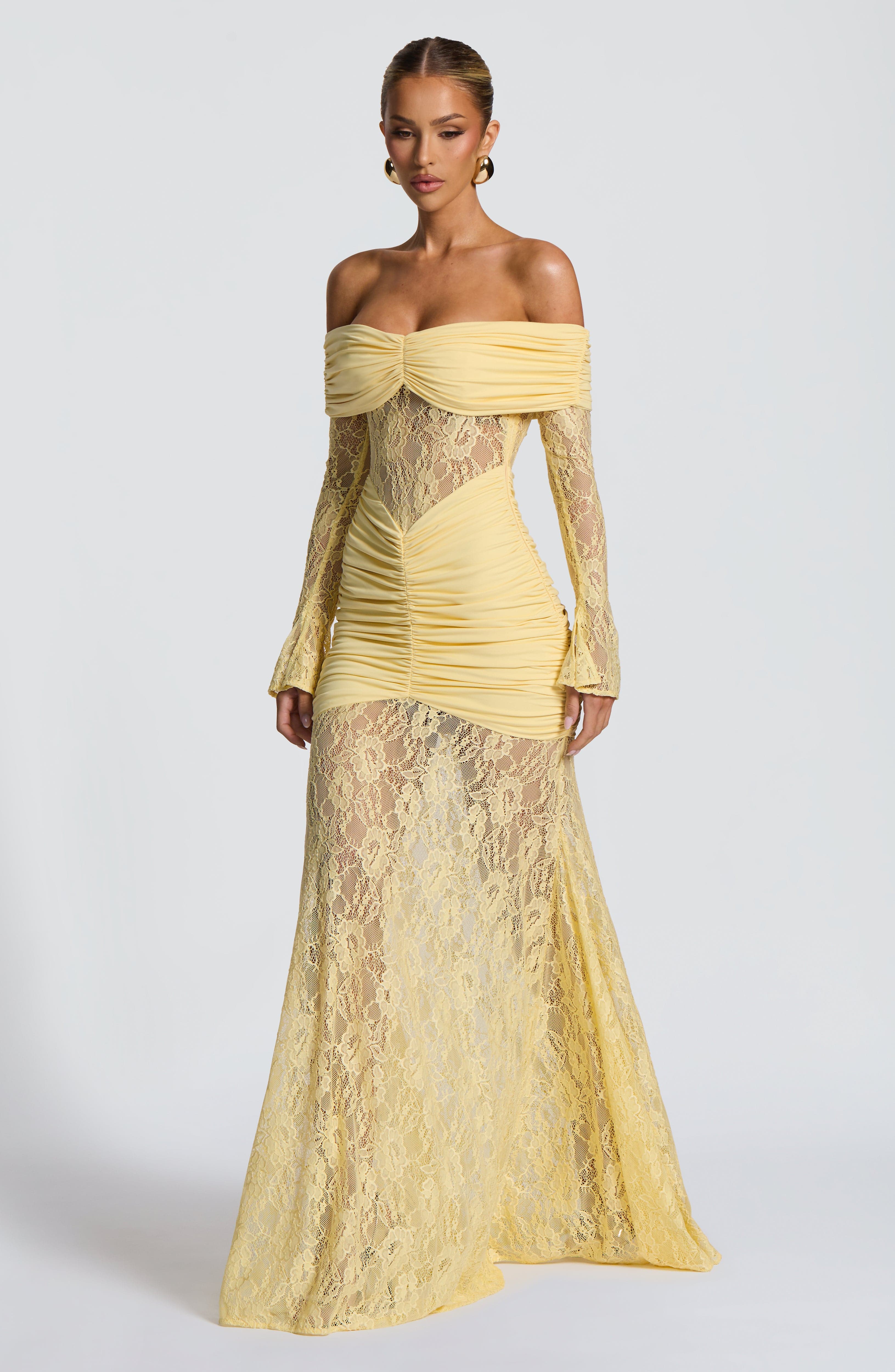 Sauline Maxi Kleid - Zitrone