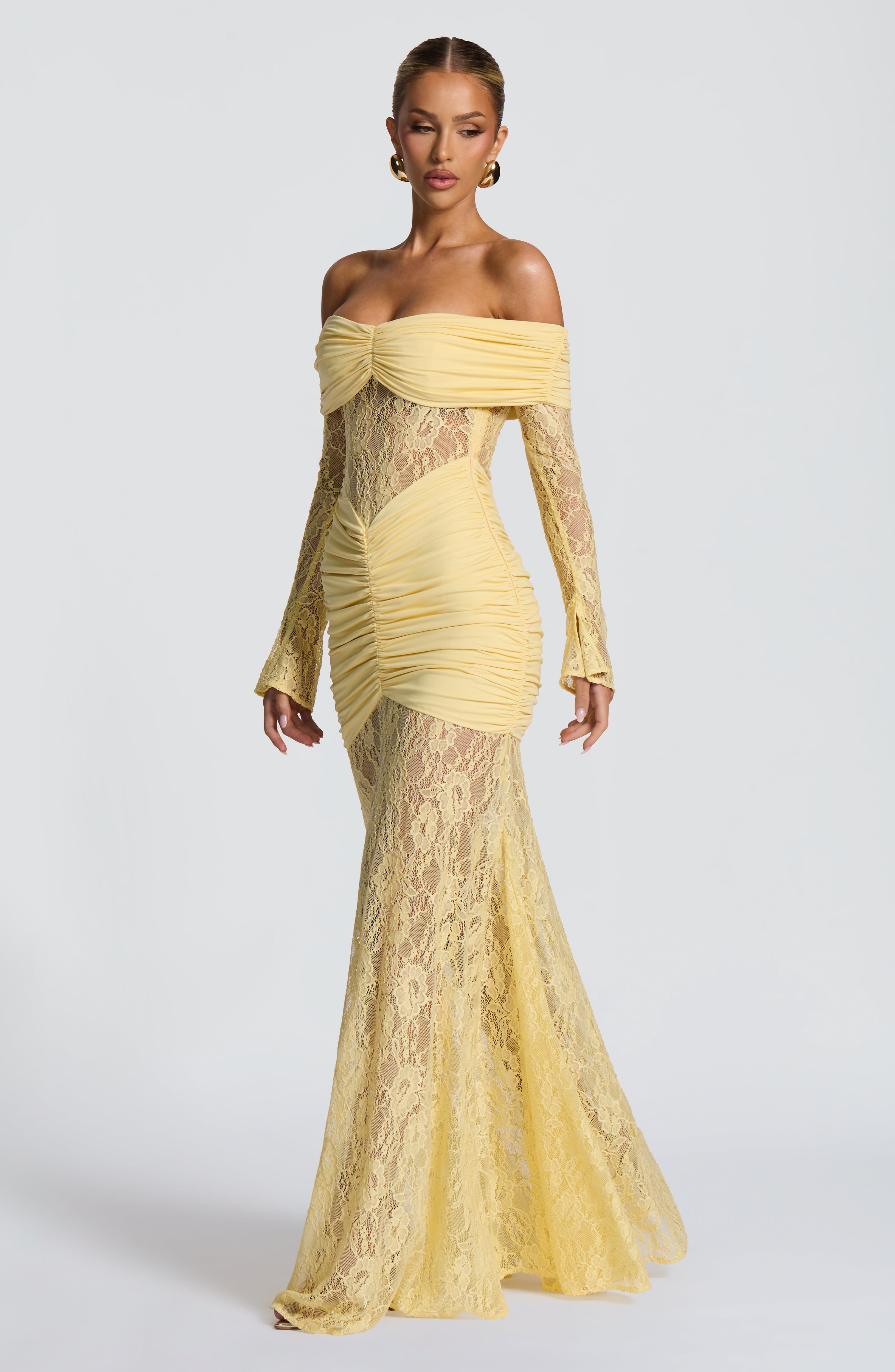 Sauline Maxi Kleid - Zitrone
