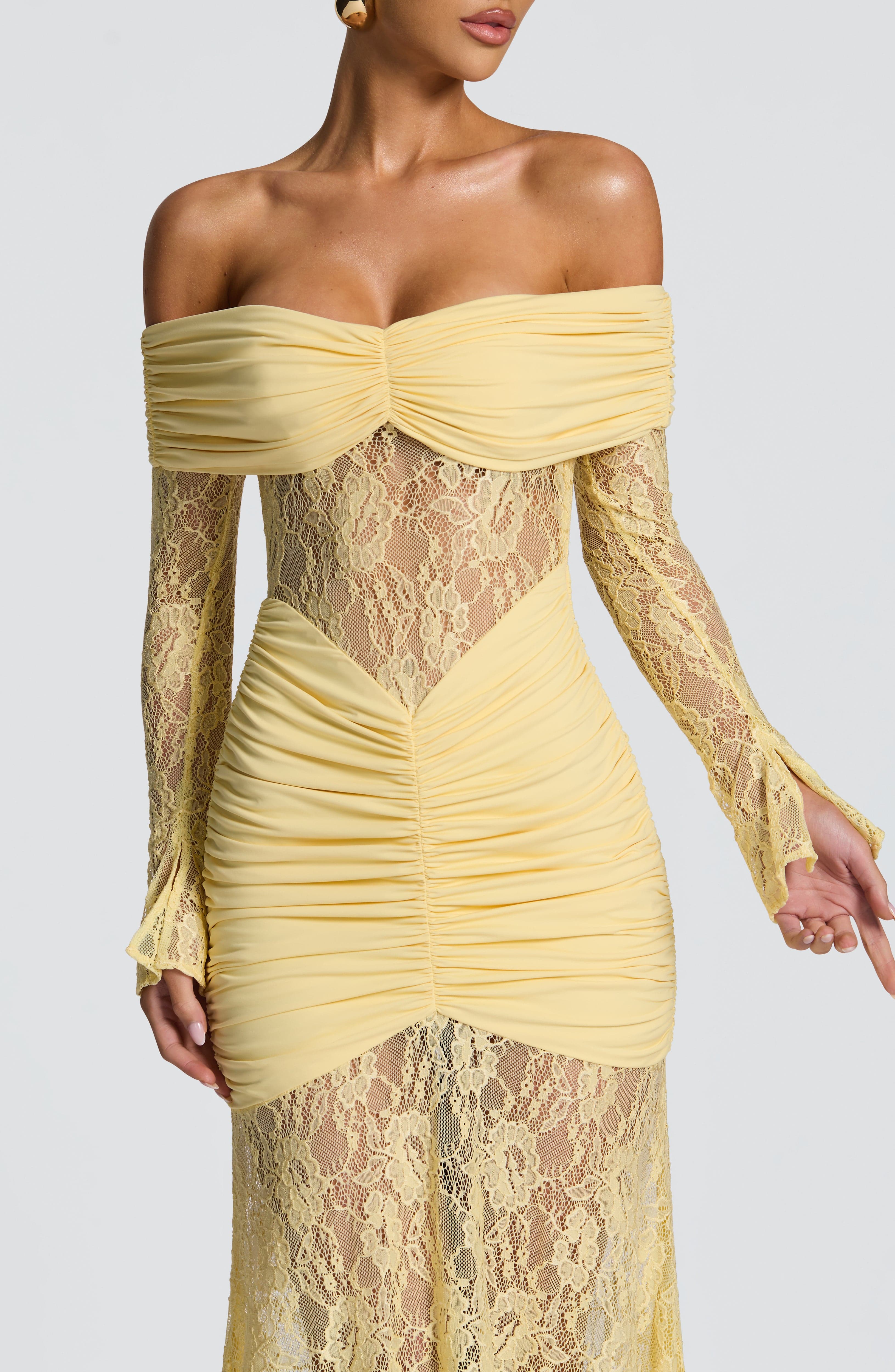 Sauline Maxi Kleid - Zitrone