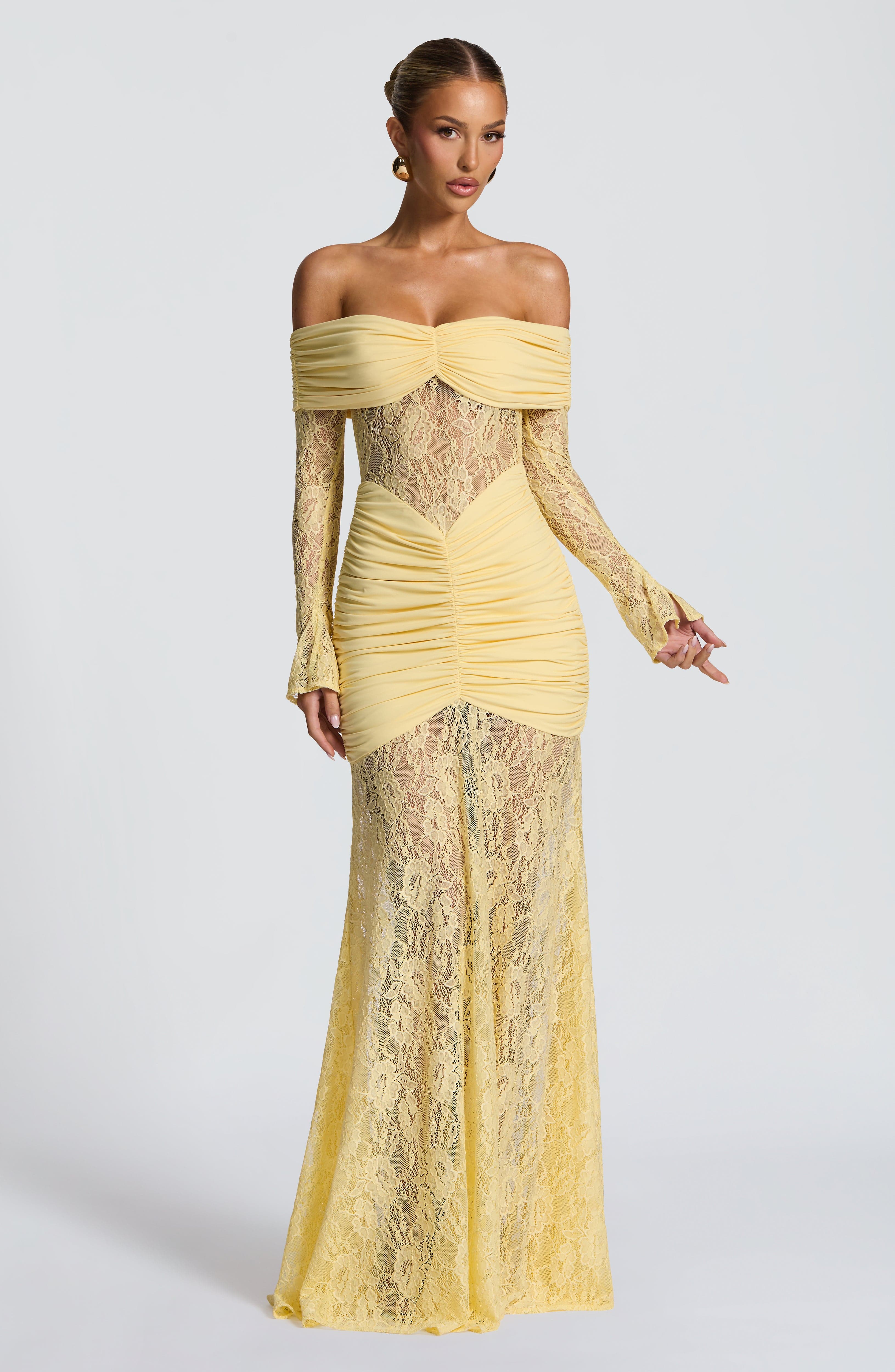 Sauline Maxi Kleid - Zitrone