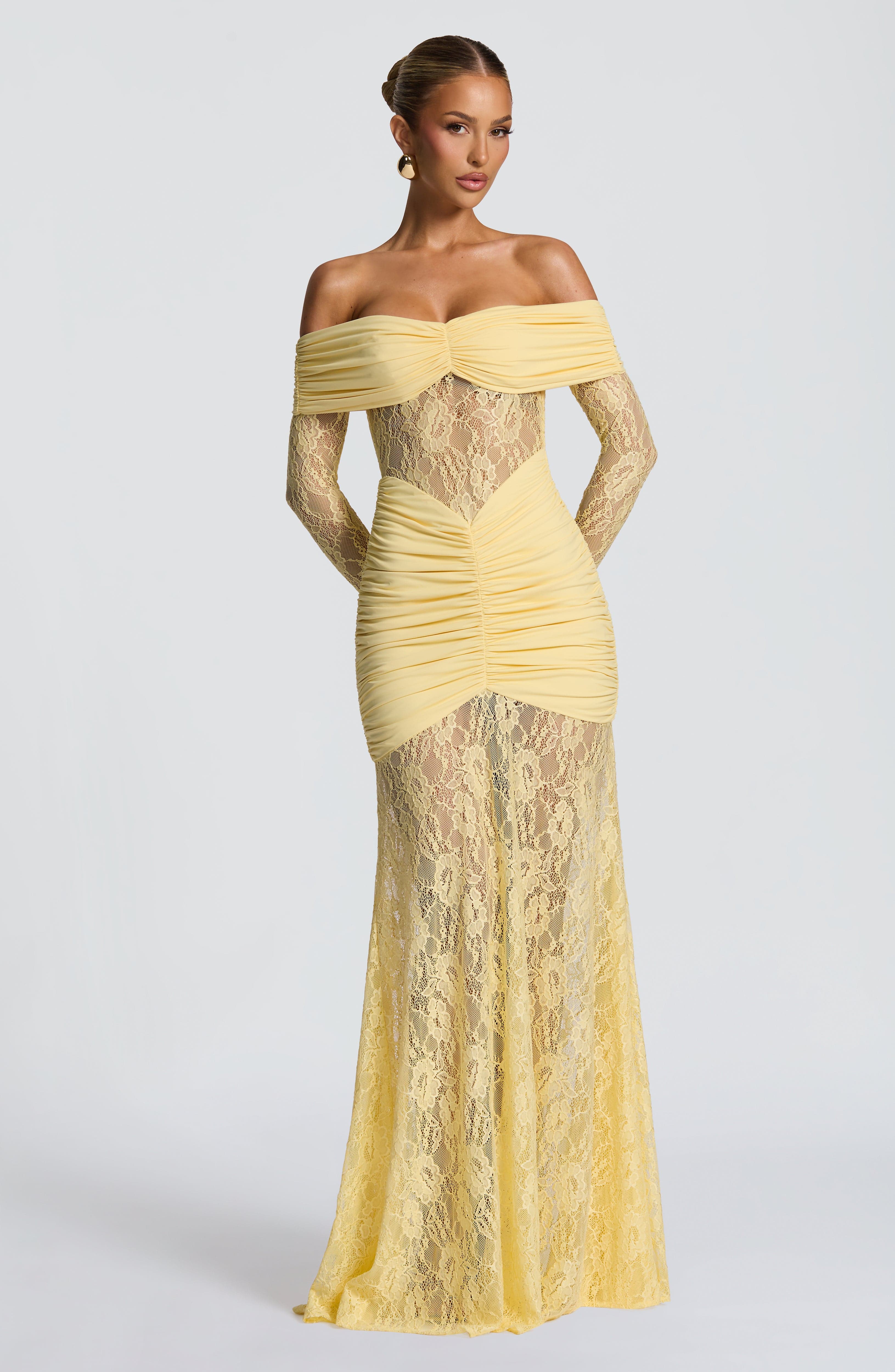 Sauline Maxi Kleid - Zitrone