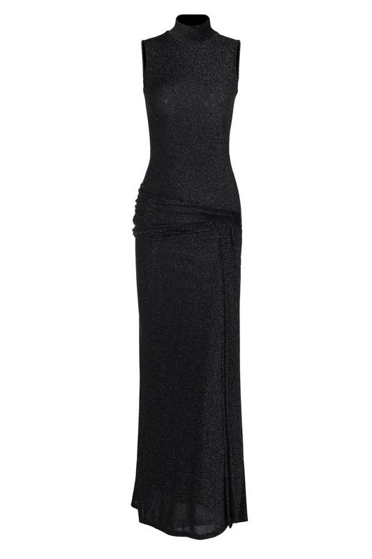Shonna Metallic Strap Maxi Strickkleid