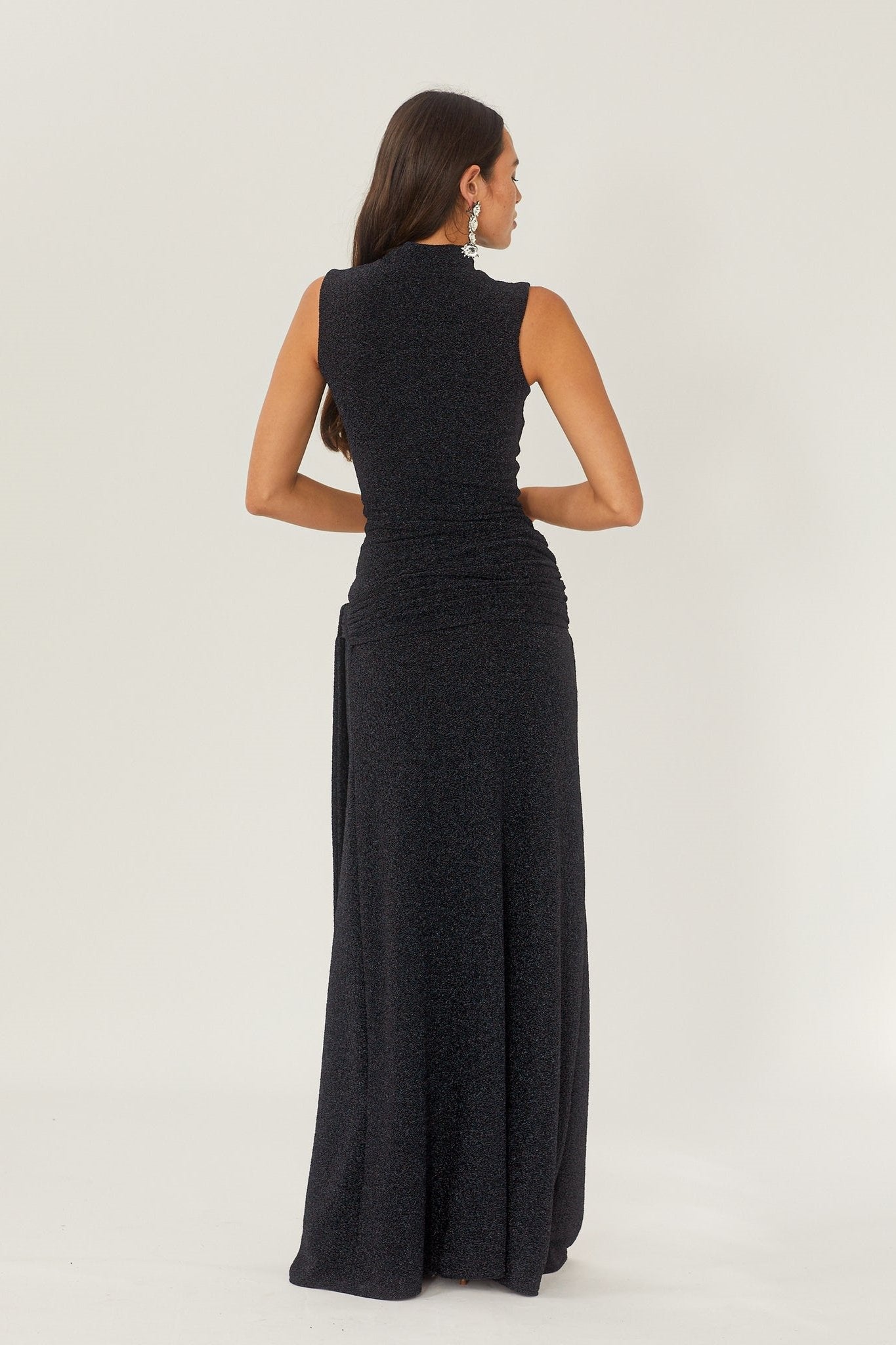 Shonna Metallic Strap Maxi Strickkleid
